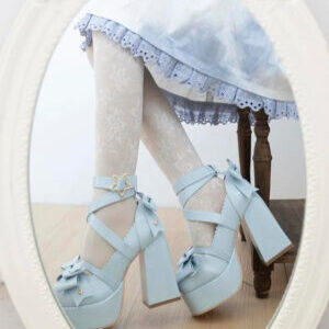 Coquette Bow Star Buckled Platform High Heels