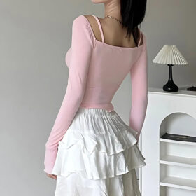 Coquette Bow Straps Ruched Top - Image 3