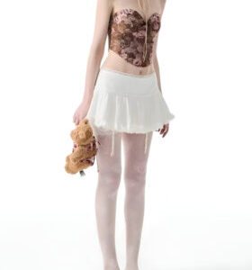 Coquette Ruffled Lace Mini Skirt