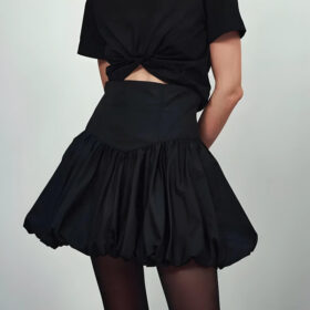 Corset Waist Bubble Mini Skirt - Image 2