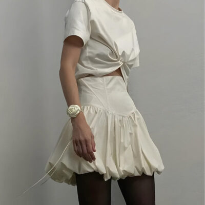 Corset Waist Bubble Mini Skirt - Image 6