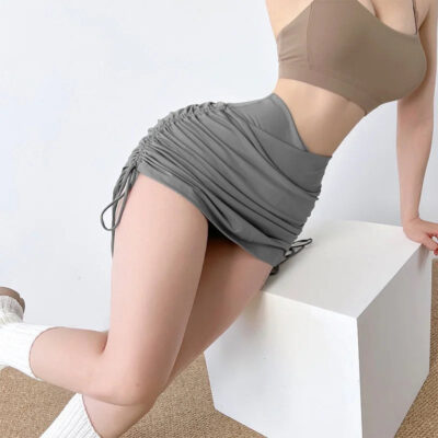 Drawstring Ruched Sport Mini Skirt - Image 6