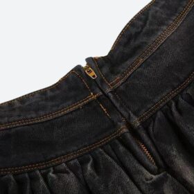 Ruffled Denim Mini Skirt - Image 3